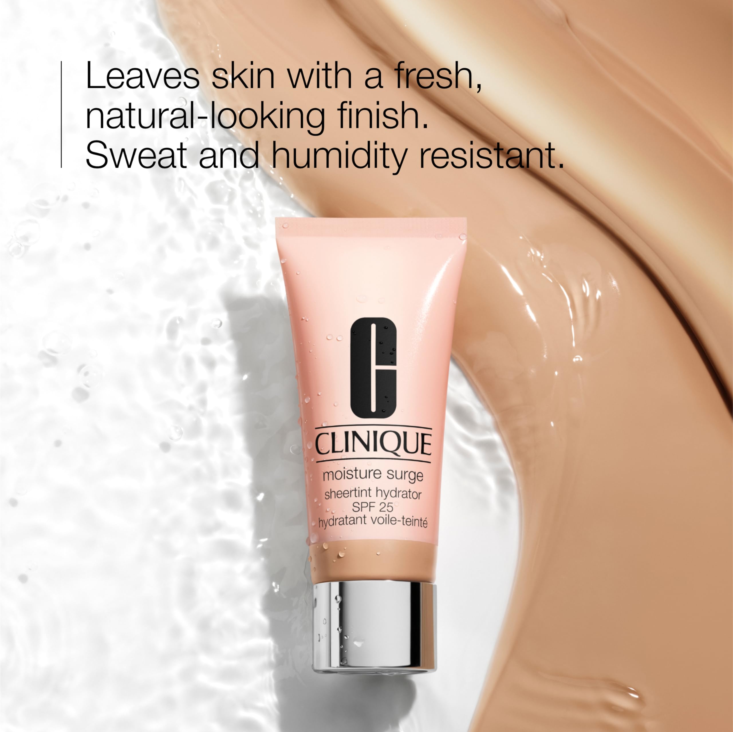 Clinique Moisture Surge Sheertint Hydrator Hydrating Tinted Moisturizer Broad Spectrum SPF 25 With Hyaluronic Acid + Aloe Water | Sheer Coverage, Natural Finish, Light Medium, 1.4 Fl Oz